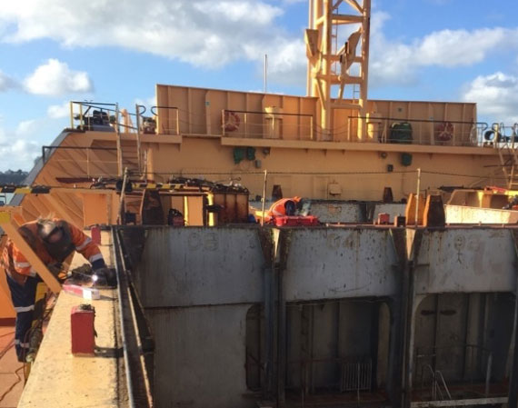 Shipping container welding repair and restoration